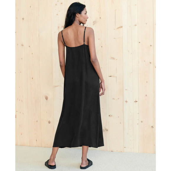 NEW! Jenni Kayne XXL Rio Slipdress $345 Maxi Dress V-neck Flowy Black 14 16 - Picture 6 of 12
